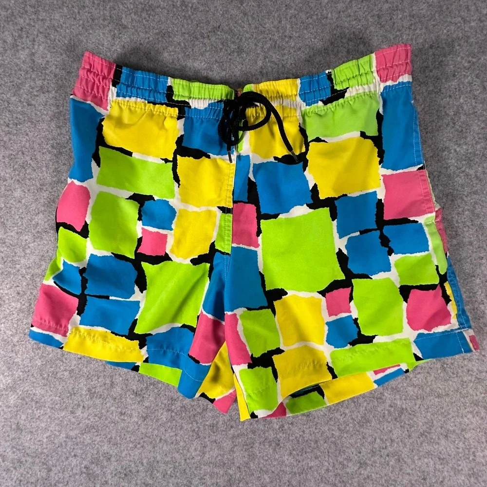 Chubbies Swim Trunks Medium Multicolor Mens Geometric Abstract Mesh Lined